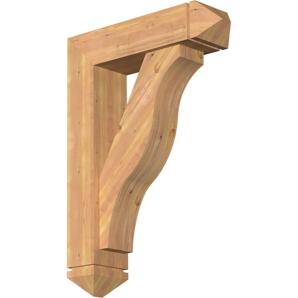 Ekena Millwork Funston Arts and Crafts Smooth Bracket w/ Offset Brace, Western Red Cedar, 7 1/2"W x 28"D x 40"H BKT0806X28X40FST03SWR - main